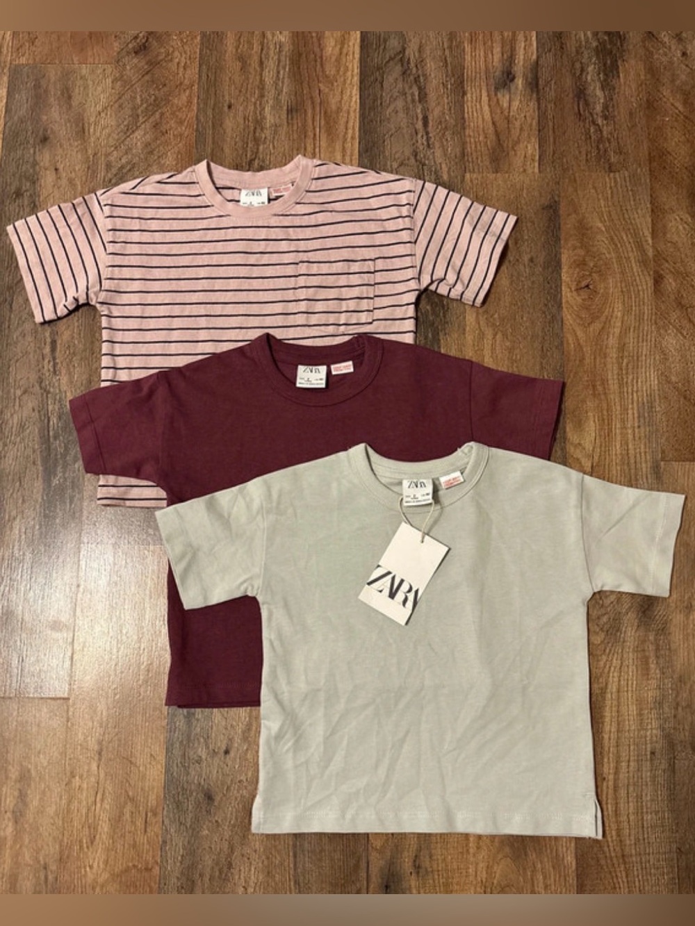 Zara Basic Short Sleeve Cotton T-Shirts Bundle of 3 size 2